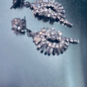 Elegant Silver Crystal Earrings